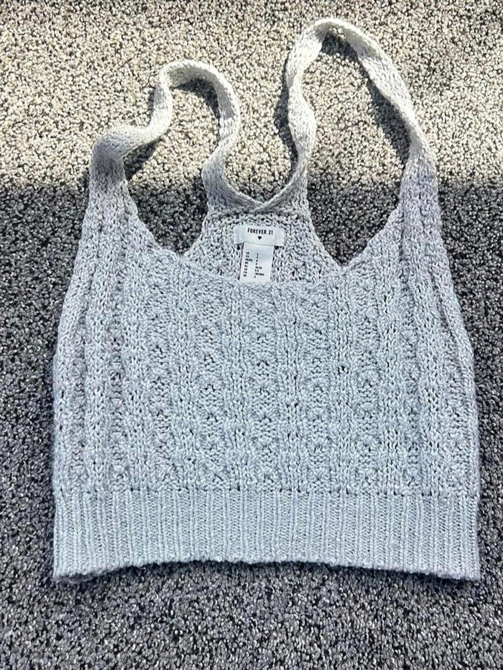Forever 21 Knit Tank Top in Gray Size Small